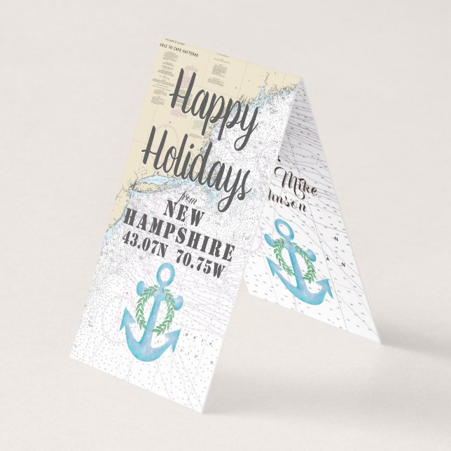 Glad helg New Hampshire Nautical Gift Märkre Kort (Framsida)