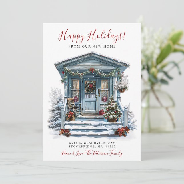 Glad helg New Home Front Flytta Meddelande (Stående Fram)