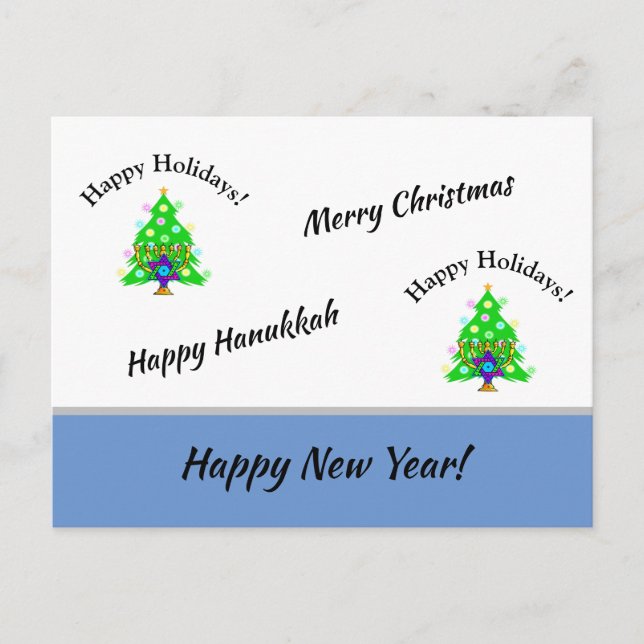 Glad helg nya år vykort (Framsida)