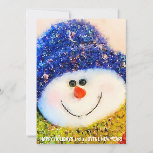 Glad helg & nyårskort Snögubbe Helgdag Inbjudningar