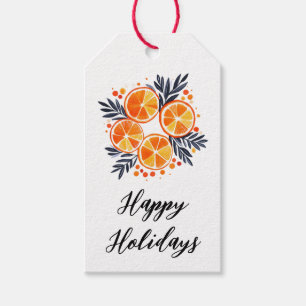 Glad helg Orange Helgdag Folium jul Presentetikett
