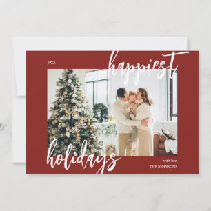 Glad helg Penselskript, fotoröd Julkort