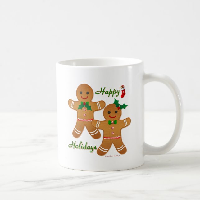 Glad helg Pepparkaksgubbe Boy Girl Kaffemugg (Höger)