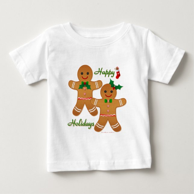Glad helg Pepparkaksgubbe Boy Girl T Shirt (Framsida)