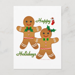 Glad helg Pepparkaksgubbe Boy Girl Vykort