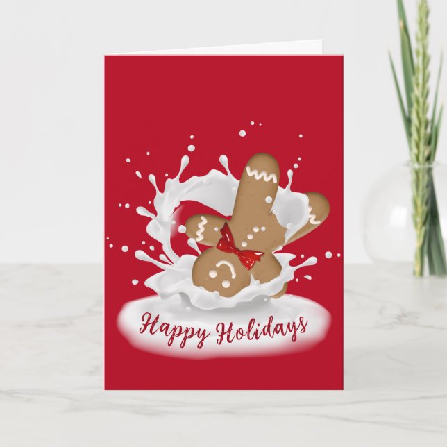 GLAD HELG PEPPARKAKSGUBBE i MJÖLK Kort (Framsida)