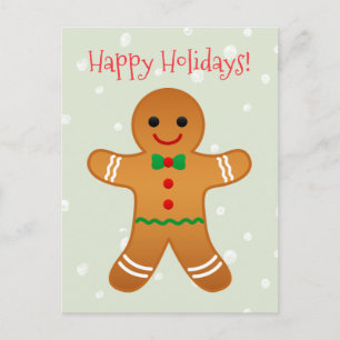Glad helg Pepparkaksgubbe Sage Grönt vykort