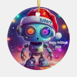 Glad helg Personlig Robot Ornament