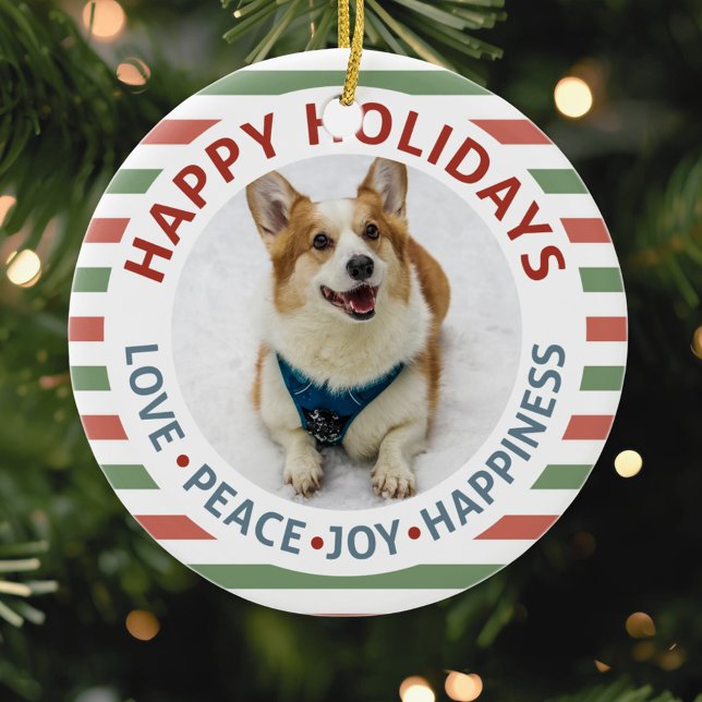 Glad helg Pet Photo Julgransprydnad Keramik (Skapare uppladdad)
