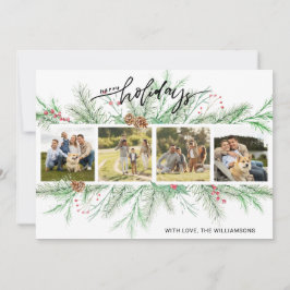 Glad helg Photo Collage jul Botanicals Julkort