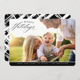 GLAD HELG PHOTO-elegantens kalligrafi svart Julkort