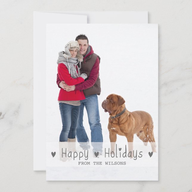 GLAD HELG PHOTO HELGDAG Card | GRÅTT Julkort (Framsida)
