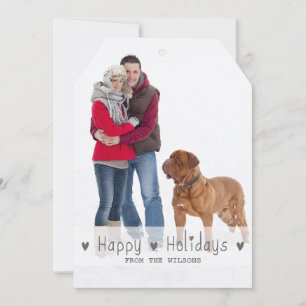GLAD HELG PHOTO HELGDAG Card GRÅTT Julkort