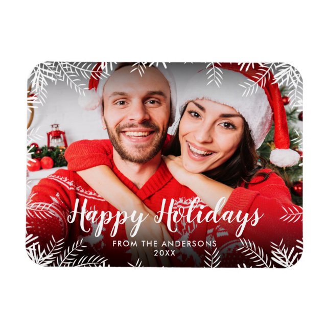 Glad helg Photo Jul Foliage Magnet (Horisontell)