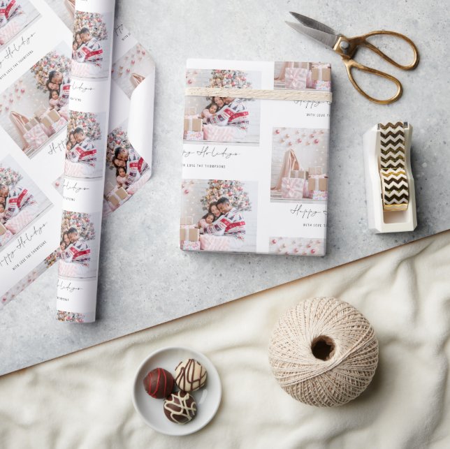 Glad helg Photo Namn Mönster jul Presentpapper (Hantverk)