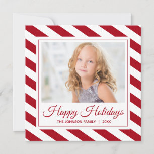 Glad helg Photo Red White Rand Julkort