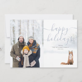 Glad helg Photo Winter Woodland Scene Fox Julkort