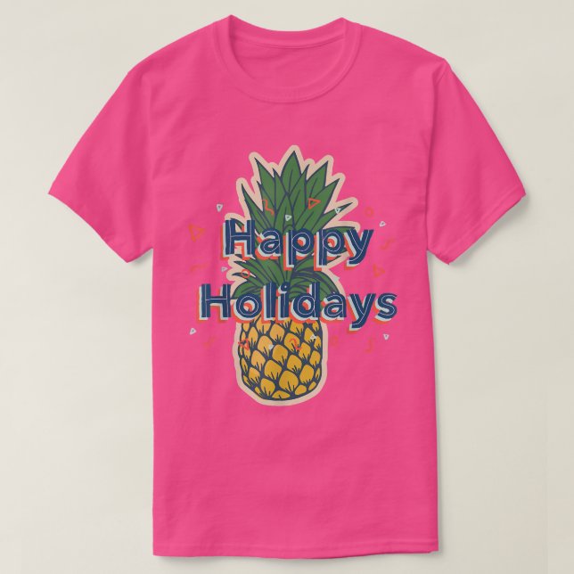 Glad helg Pineapple Vuxen Den nyaste julen T-S T Shirt (Design framsida)