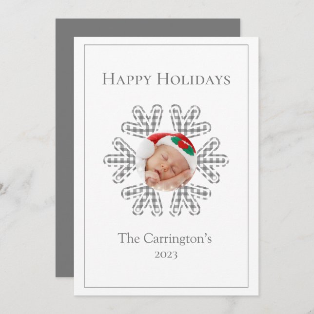 Glad helg Play Snowflake Photo Säsong (Fram/baksida)