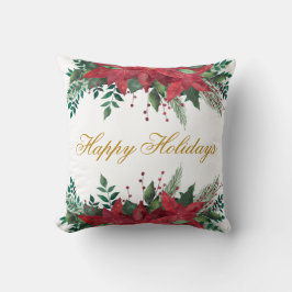 Glad helg Poinsettia Blommigt Kudde