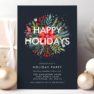Glad helg Poinsettia Bouquet jul Party Julkort