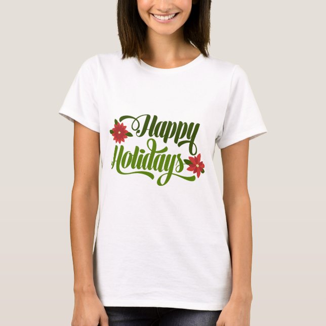 Glad helg Poinsettia T Shirt (Framsida)