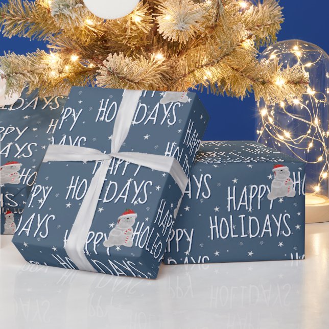 Glad helg Polar Bärg på stjärnor Presentpapper (Helgdagar)