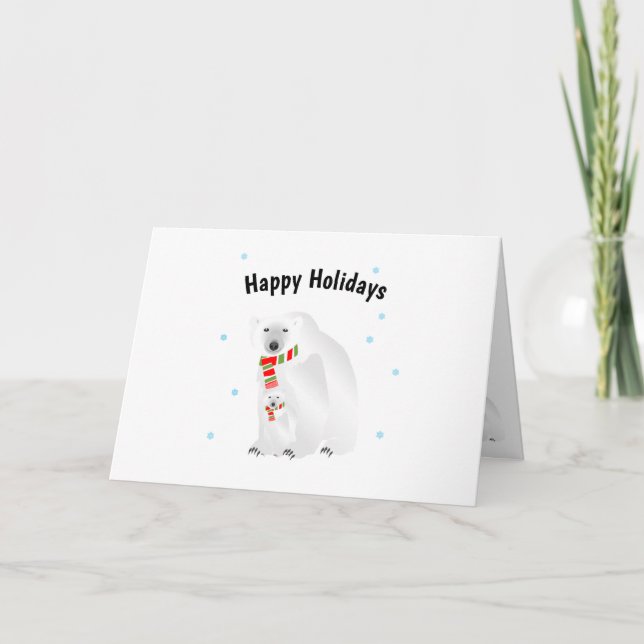 Glad helg Polar Bear and Unge Helgdag Card (Framsida)
