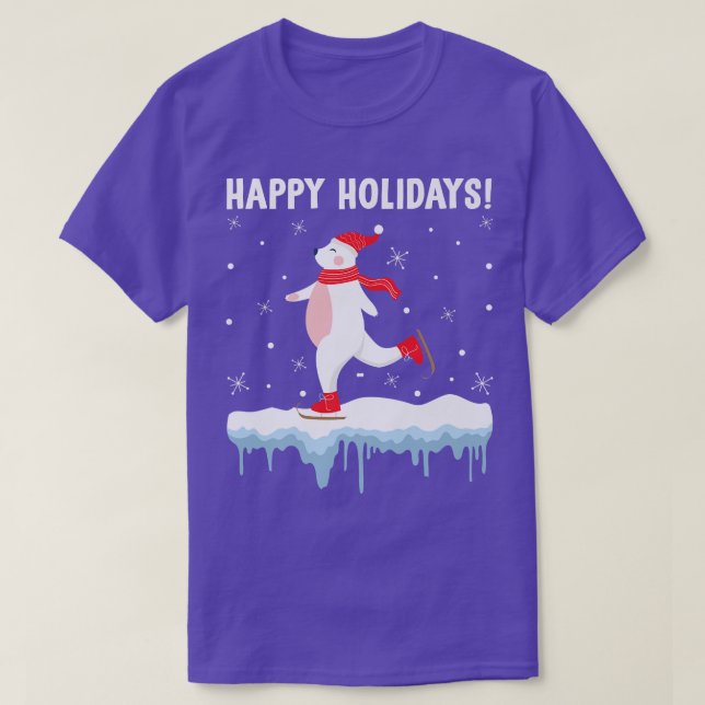 Glad helg Polar Bear Ice Skal jul och jul T Shirt (Design framsida)