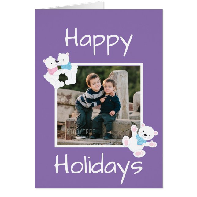 Glad helg Polar Bear Themme Hälsningskort (Framsidan)