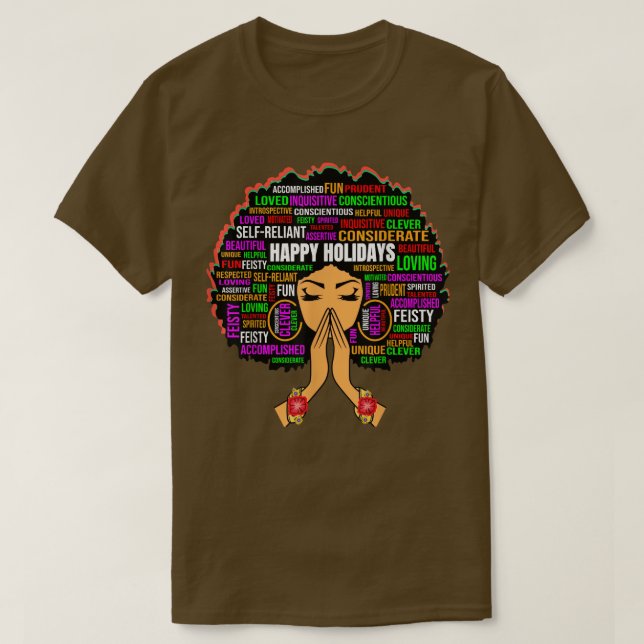 Glad helg Praying Melanin Queen Black W T Shirt (Design framsida)