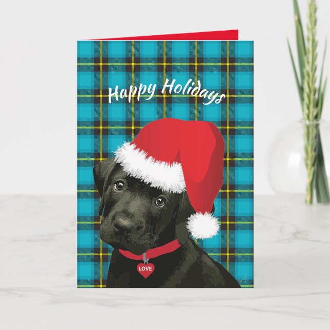 Glad helg Puppy Santa Hat Festive (Framsida)