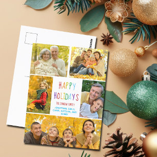 Glad helg Rainbow Family Photo Collage Cute Vykort