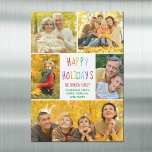 Glad helg Rainbow Family Photo Collage Magnet<br><div class="desc">Det här söta,  moderna Glad helg-magnetkortet har en klasslayout med fem familjefotografier på en vit bakgrund med söt regnbågstypografi. Det här vackra helgdag med fotomagnetkort för barn har ditt eget barns fotokollage som omger ditt färgstarka budskap till jul eller annan helgdag.</div>