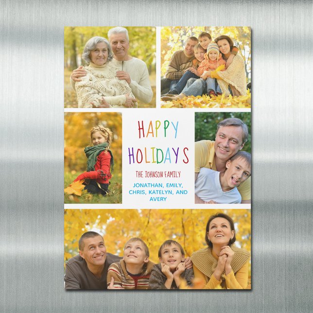 Glad helg Rainbow Family Photo Magnet Card (Skapare uppladdad)