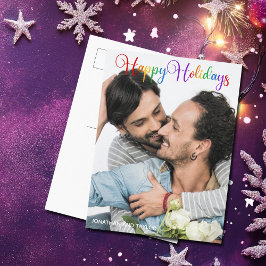 Glad helg Rainbow Script LGBTQ - par foto Vykort