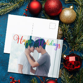 Glad helg Rainbow Script LGBTQ - par foto Vykort