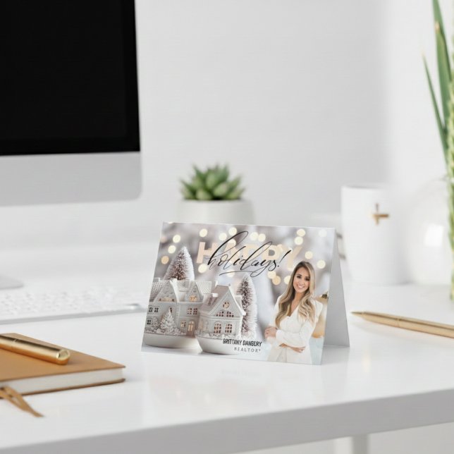 Glad helg Real Gods Realtor Photo (Happy Holidays Real Estate Realtor Photo Holiday Card)