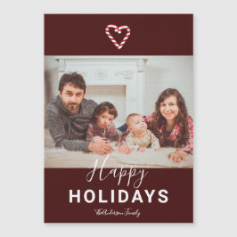 Glad helg Red Candy cane Family Photo Modern