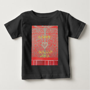 Glad helg Red Glitter hjärtkonstruktion T-shirt