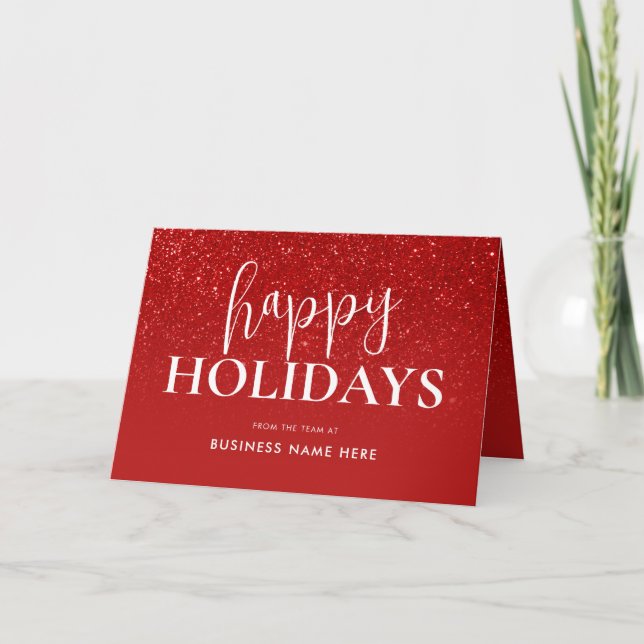 Glad helg Red Glitter Modern Business (Framsida)