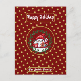 Glad helg Red Guld jul Vykort