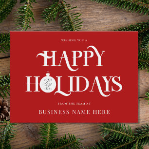 Glad helg Red Modern Logotyp Business Julkort