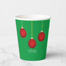 Glad helg Red Ornaments Pappra kopp