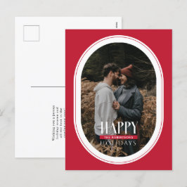 Glad helg Red Oval Ram Photo Postcard Vykort