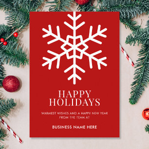 Glad helg Red Snowflake Business Julkort