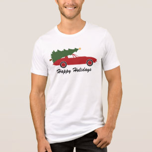 Glad helg Red Sports Car Julgran T Shirt