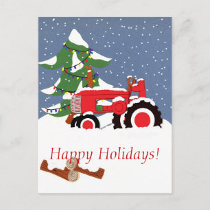 Glad helg! Red Tractor Helg Vykort