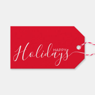 glad helg Red White Minimalist Presentetikett