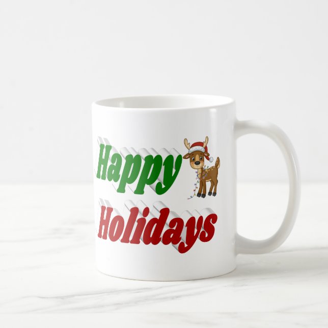 Glad helg Reindeer halv typografi jul Kaffemugg (Höger)
